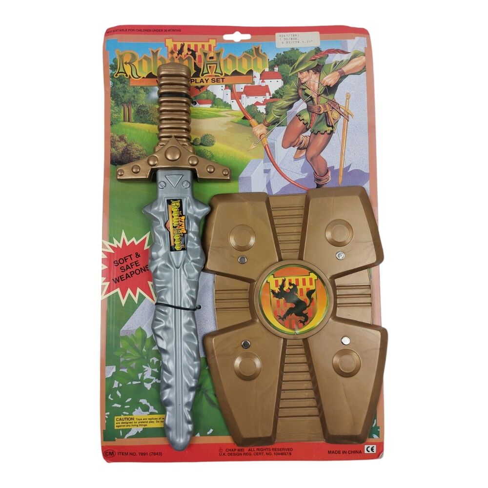 Vintage Chap Mei Robin Hood Sword Shield Playset New On Card NOS 90s